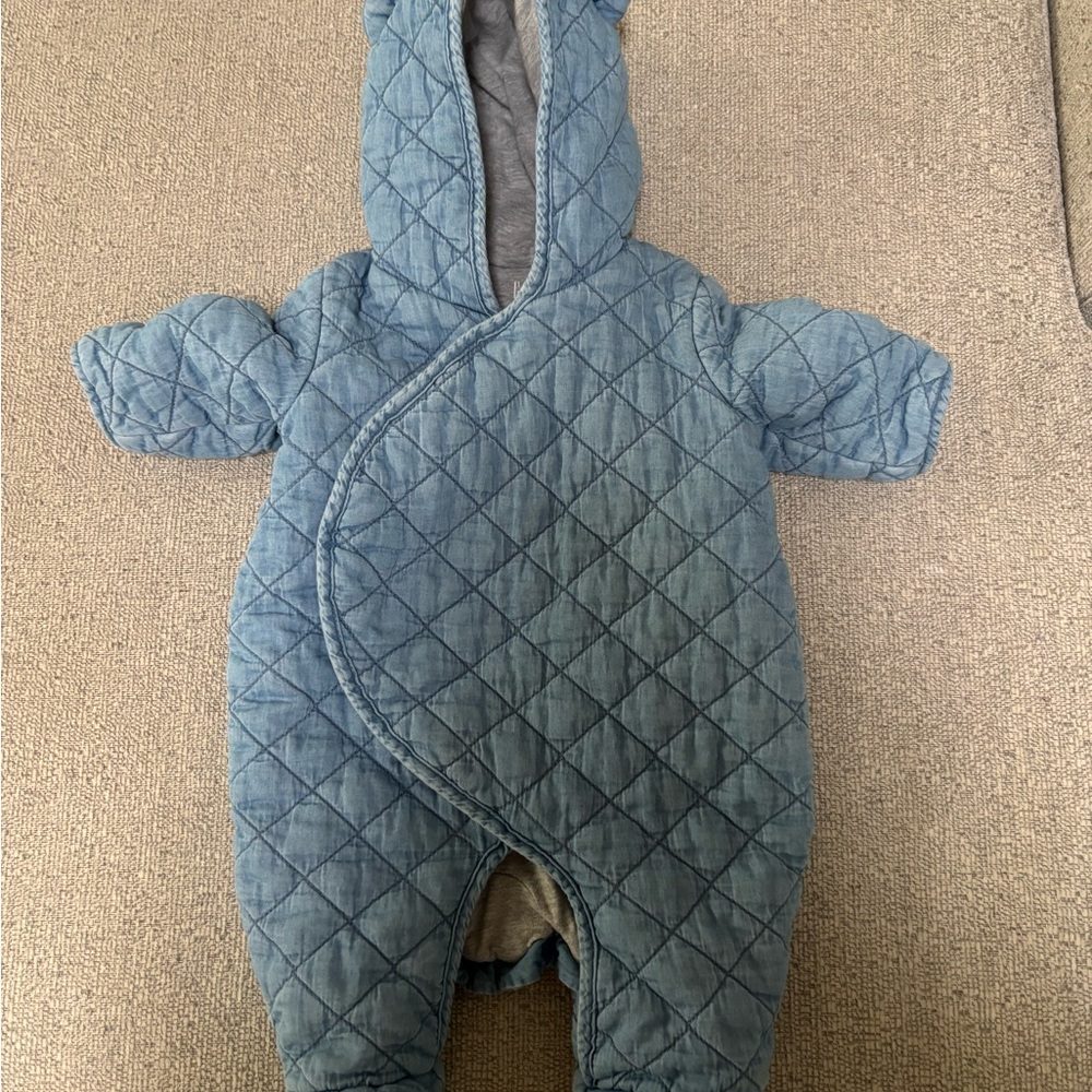 Gap Quilted Blue Baby Snowsuit